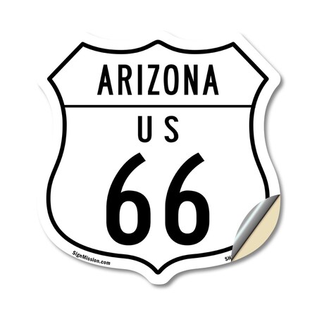 Signmission Arizona Route Marker Shield Sign Us 66, 18 Inch X 18 Inch, Vinyl Decal SHI-D-18-360