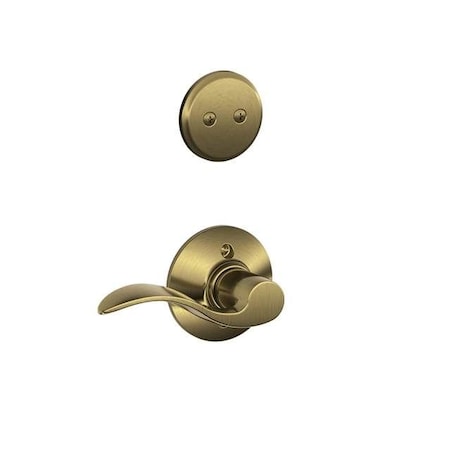 Schlage Residential Left Hand Accent Lever Dummy Interior Trim Antique Brass Finish F94ACC609LH