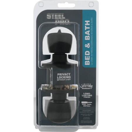 Steel Pro Matte Black Tulip Privacy Knob TRX910B