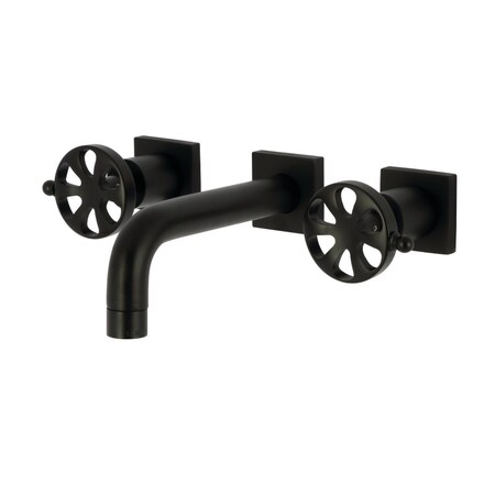Kingston Brass Double-Handle Wall Mount Bathroom Faucet, Matte Black KS6120RX
