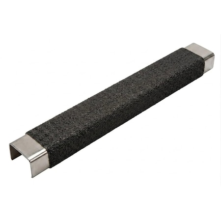 Safeguard Technology 13x1in Anti-Slip Ladder Rung, Galvanized Steel Channel, Extra Coarse (Offshore), Black, 3/4in Bare LGCO3-BLK-13x1