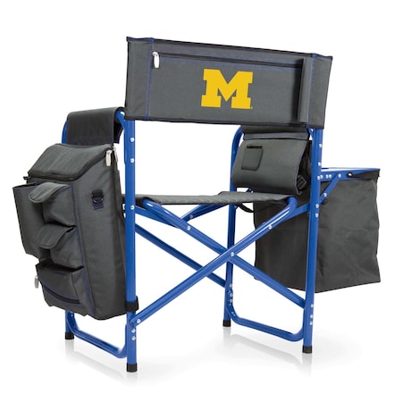 Picnic Time Family Of Brands NCAA Michigan Wolverines Fusion Camping Chair with Side Table and Soft Cooler 807-00-639-344-0