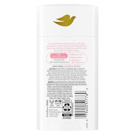 Dove Raspberry and Rose Anti Chafe Whole Body Deodorant Stick, 2.6 Ounce, 12PK 64402089