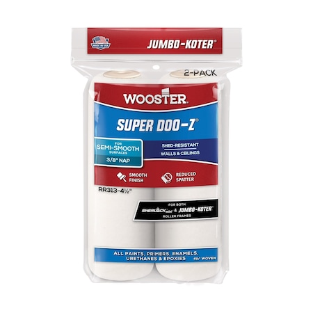 Wooster RR313 4.5 in. Jumbo Koter Super Doo-Z 0.37 in. Nap Roller Cover, 2PK 71497160102