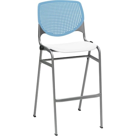Kfi Poly Stack Barstool, Sky Blue Back BR2300-BP35-SP08