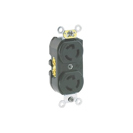 Leviton LockingReceptacle, 15A, 2hp, 277VAC, Black 4750