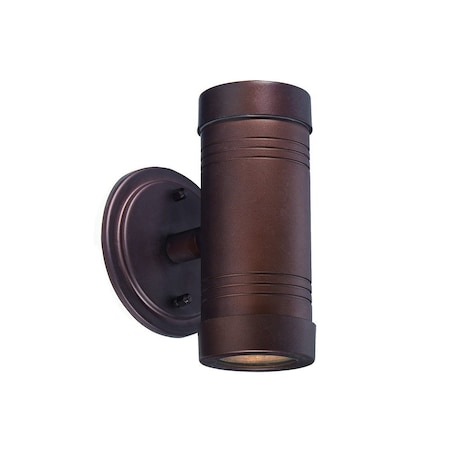 Homeroots Two Light Bronze Cylinder Wall Light 398840