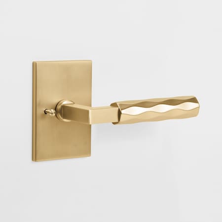 Mcbowery Hailey Champagne Gold Bed/Bath Door Handle, Rectangular Rosette, Concealed Screws (Privacy) 203PVGD