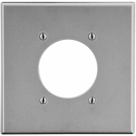 Hubbell Wiring Device-Kellems Wallplate, 2-Gang, 2.15" Opening, Gray P703GY