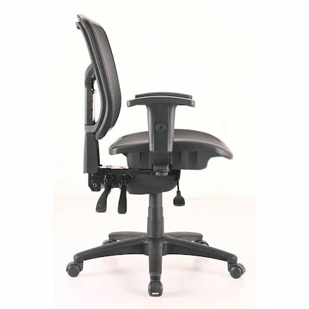 Lorell Managerial Chair Mid-Back Swivel Mesh Chair, Black Frame, Adjustable Arms, 17" to 21" Height, Mesh LLR86904