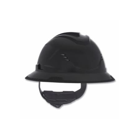 V-Gard C1 Hard Hat, Fas-Trac III 4 Point Ratchet, Vented, Black 454-10215835