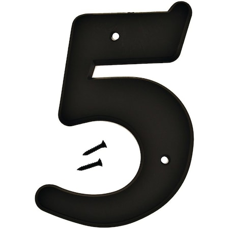Hy-Ko Number House 5 Plastic 6In Blk 30205