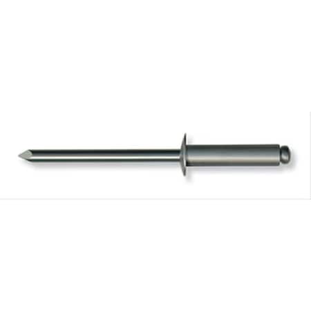 Marson Rivets, Tools & Parts By Alcoa Klik-Split glass Stop Blind Rivet, 1/4 in Dia x 0.052 to 0.62 in Grip Range, Aluminum, Plain, 50PK M42376
