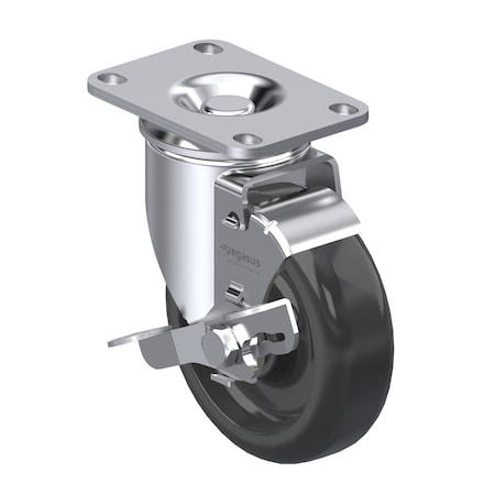 Pegasus Cstr, Swvl Plt, Blck Polyprpyl, 200 lb., Brk P12S-PB030D-12-WB