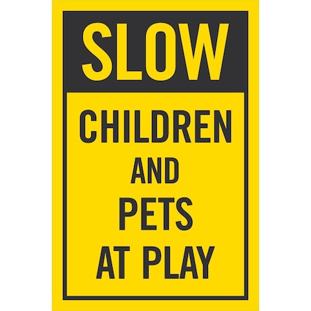 Lyle Slow, Children And Pets At Play, 24x36, Engineer Grade, Yellow G-14308-EG_24x36