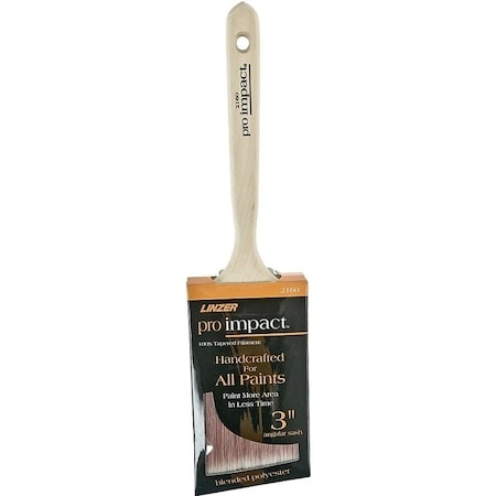 Linzer WC Paint Brush, 3 in W, 3-1/4 in L Bristle, Polyester Bristle, Sash Handle 2160-3