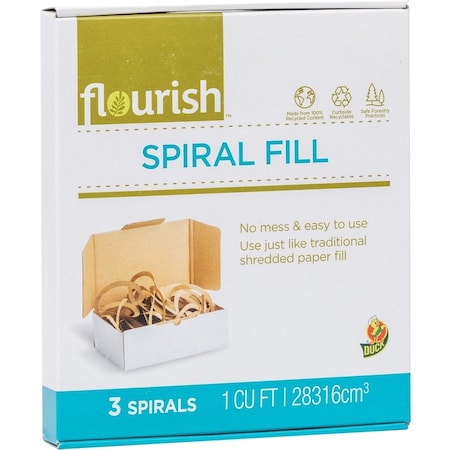 Duck Brand Flourish Spiral Cushion Fill, Kraft, 1 cu ft, 6PK 287430