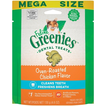 Greenies Oven-Roasted Chicken 4.6 Oz. Dental Cat Treats 428237