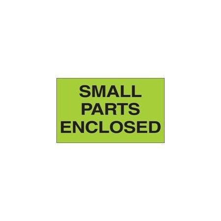 Bubblefast 3 x 5'' - ''Small Parts Enclosed'' Fluorescent Green Labels BFDL2561