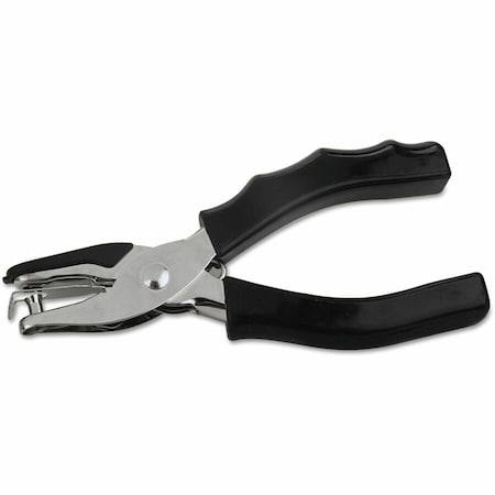 Universal Eight-Sheet Handheld 1/4" Hole Punch, Metal with Rubber Grip, Black UNV74321***