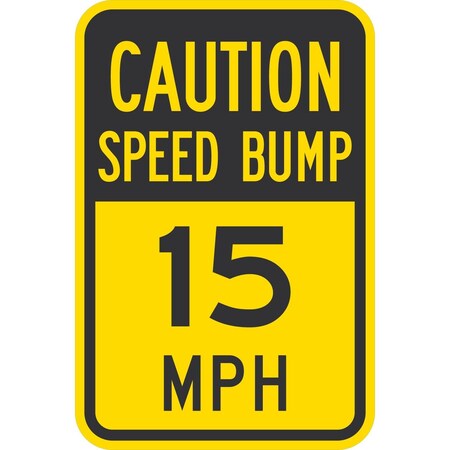 Lyle Caution Speed Bump 15 Mph, 12x18, Engineer Grade, Yellow G-3475-EG_12x18