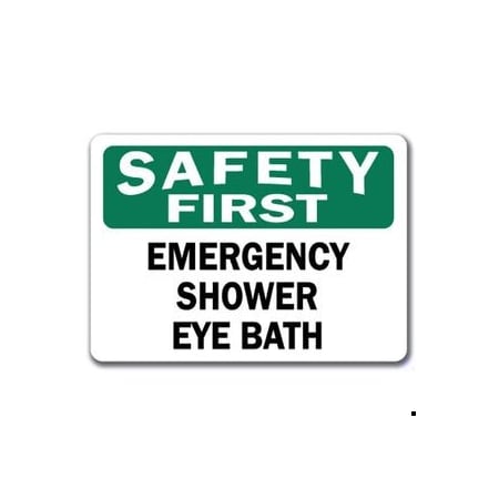 Signmission Safety Sign, 14 in Height, Plastic, 10 in Length, Emergency Shower Eye Bath SF-Emergency Shower Eye Bath