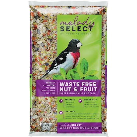 Melody Select 5 Lb. Waste Free Nut & Fruit Wild Bird Food 14055