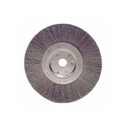 Weiler Narrow Face Crimped Wire Wheel, 6 D x 3/4 W, .014 Steel, 6,000 rpm, Retail Pack 804-01055