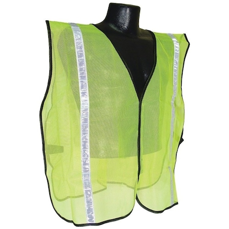 Radwear Radians Non-Rated Safety Vest, S/XL, Polyester, Green/Silver, Hook-and-Loop SVG1