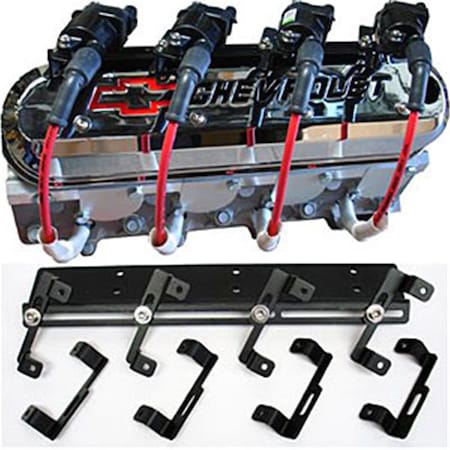 Powerplay 69521 Valve Cover Coil Relocation Brackets for LS3 & LS& Engines, Black PO3561613