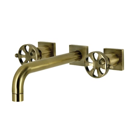 Kingston Brass Two-Handle Wall Mount Tub Faucet, Antique Brass KS6023RX