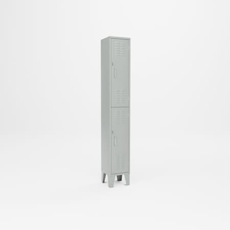 Pucel Double Tier Locker, 12 in W x 12 in D x 72 in H, Putty DTL-1212-72