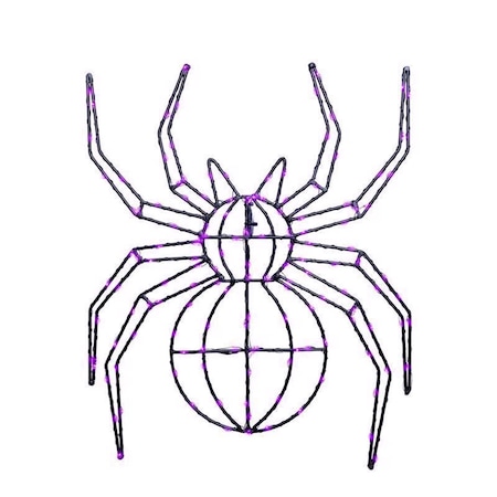 Celebrations Purple 140 ct 16 in. LED Prelit Illuminated Spider Halloween Decor 24MSPLA