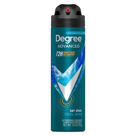 Degree Men Motionsense Cool Rush Anti Perspirant Dry Spray, 3.8 Ounce Aerosol, 12PK 84134