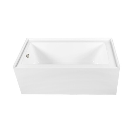 Kingston Brass 60-Inch Acrylic Rectangular 3-Wall Alcove Tub Combo with Waste and Overflow Drain, Left Hand Drain CVTDE603122L6
