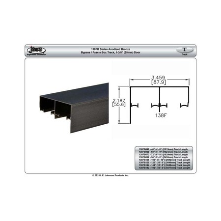 Le Johnson Track Bypass Door 60 in L Bronze F/ 1-3/8 in 138FB060
