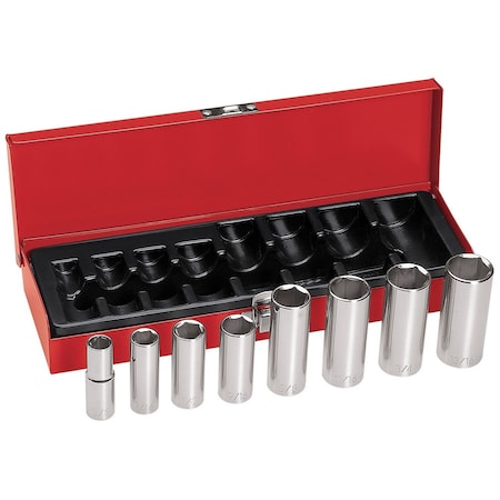 Klein Tools 3/8-Inch Drive Deep Socket Wrench Set, 8-Piece 65502