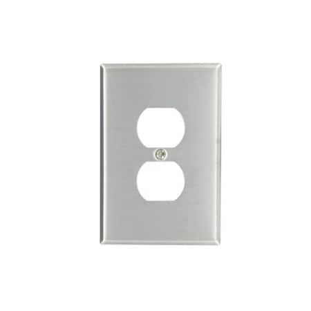 Leviton WallPlate, DuplexOutlet, StainlessSteel 84103