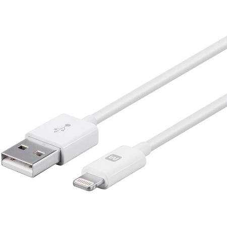 Monoprice APPLE MFI CERTIFIED LIGHTNING TO USB CHARGE  SYNC CABLE, 3FT WHITE 12844