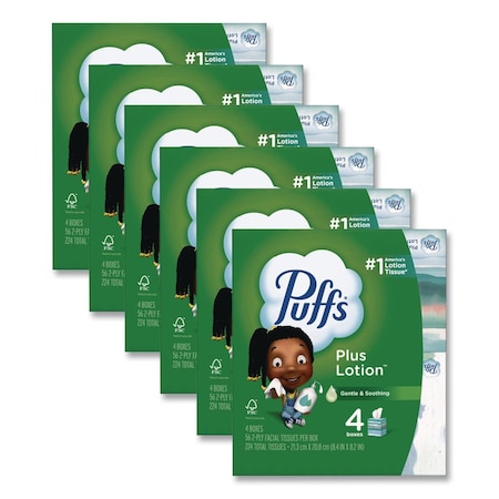Puffs Plus Lotion 2 Ply Facial Tissues, 56 Sheets, 24 PK 34899