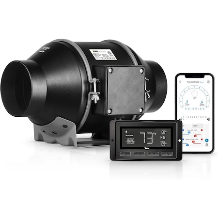 Ipower Smart 4 Inch Inline Duct Ventilation Fan with Temperature Humidity App Control via Bluetooth GLFANXINLINESMART4ECWIFI