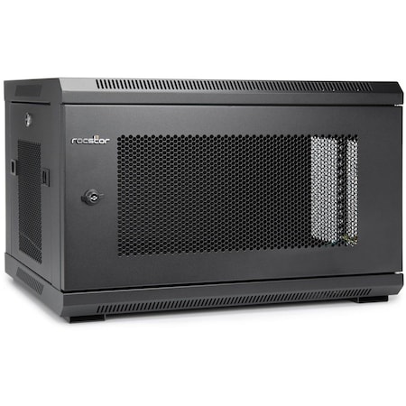 Rocstor SOLIDRACK 6U WALL MOUNT RACK VENTED ENCLOSURE-ASSEMBLED -BLACK Y10E004-B1