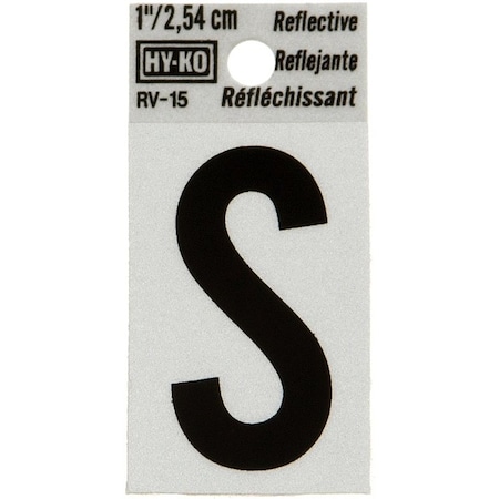 Hy-Ko Letter House S 1In Refl Blk RV-15/S