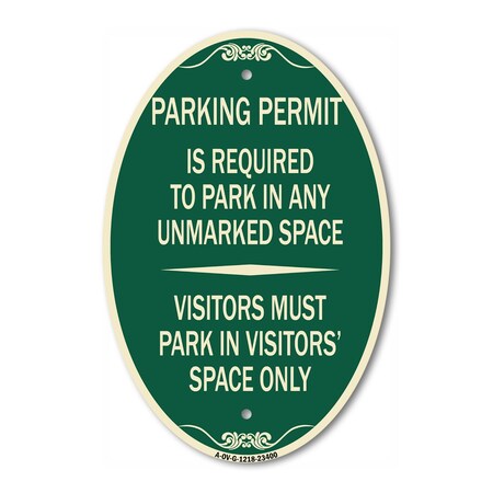 Signmission Parking Permit Is Required to Park in ANY Unm, 12 In X 18 In Architectural, Heavy Gauge Aluminum A-OV-G-1218-23400