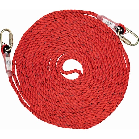 Ironwear 50 ft Red Lifting Rope w/ Self-Locking Crossbar Carabiners 2900-50