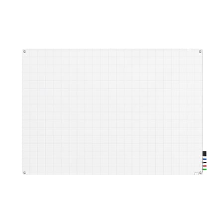 Ghent Grid Harmony Glassboard w/ Standoffs, Round Corners, 2x2'' Grid, Non-Magnetic, 2'H x 3'W GRPHMYRN22G-23