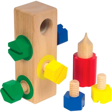 Guidecraft Screw Block™ Manipulative, Fine Motor Skill Matching Toy, 8 Pieces G2003