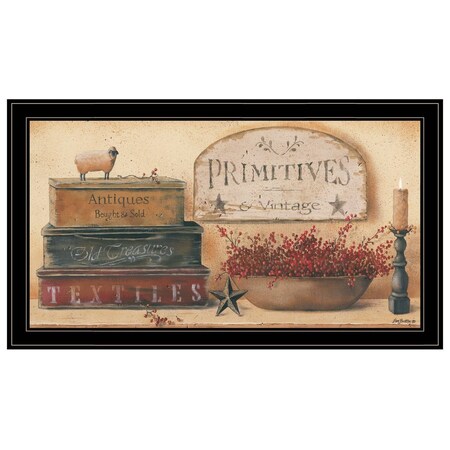 Homeroots Primitives and Vintage III Black Framed Americana Print Wall Art 404729