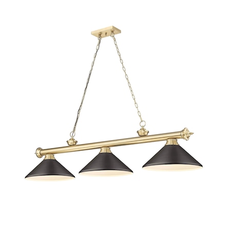 Z-Lite Cordon Heritage Brass 3 Light Billiard 2306-3HBR-MBRZ