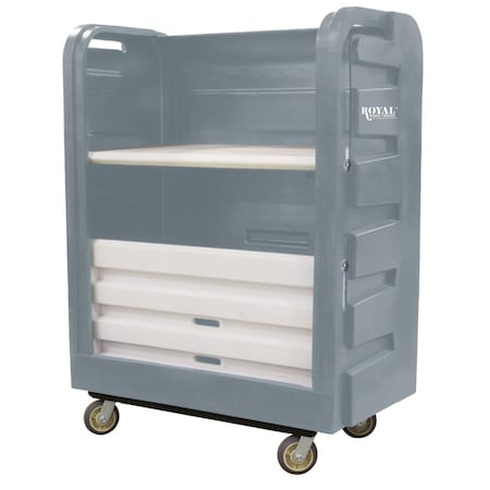 Royal Basket Trucks Linen Cart, Molded Plastic Shelves G48-GGX-TPA-6UNN